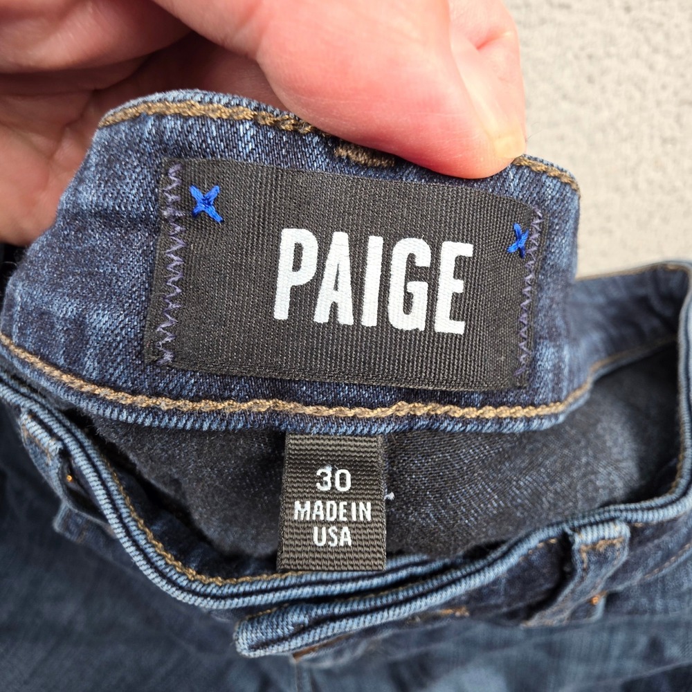 Paige Lennox Jeans Mens 30 Dark‎ Blue Slim Fit Soft Stretch Made in USA Denim - Picture 7 of 13